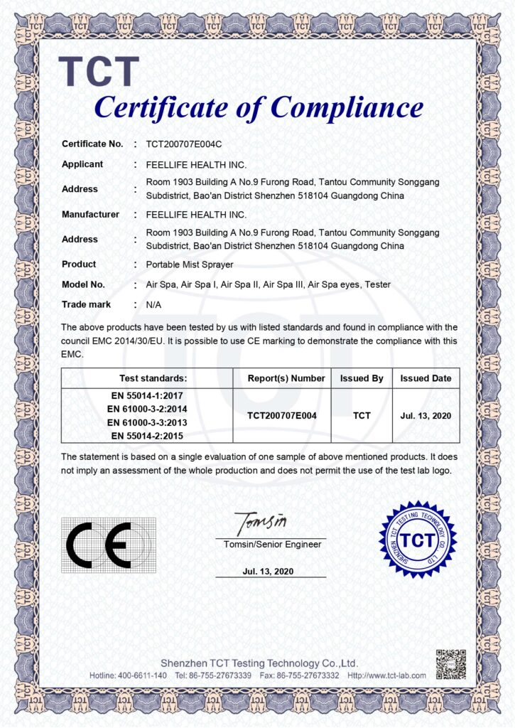CE certificates for consumer goods