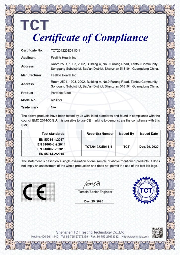 CE certificates for consumer goods